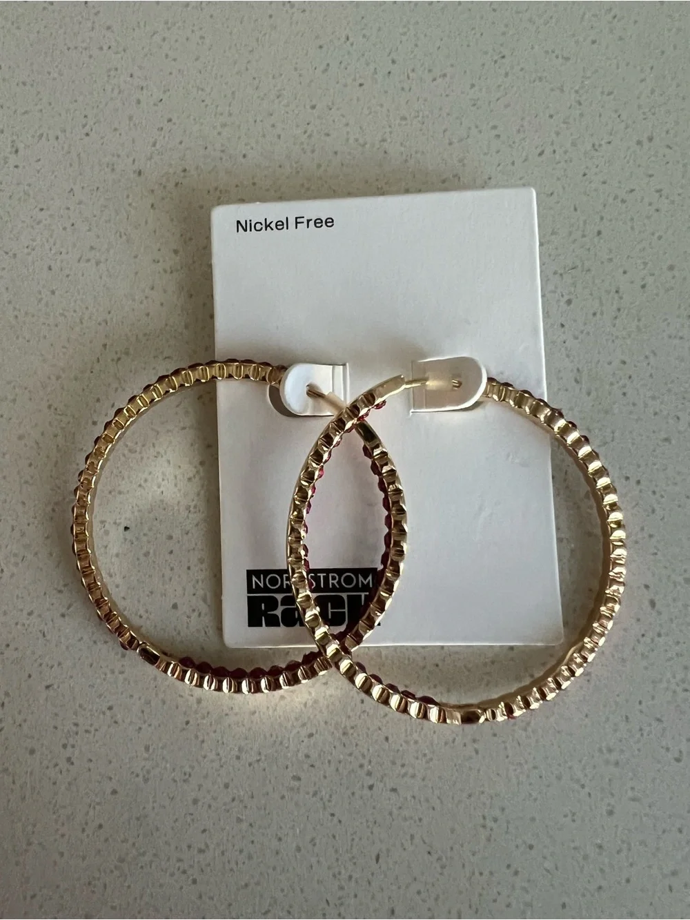 Nordstrom Gold Faceted Hoop Earrings